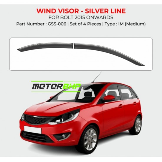 Tata Bolt Rain Door Visor With Chrome Line (2015 Onwards)