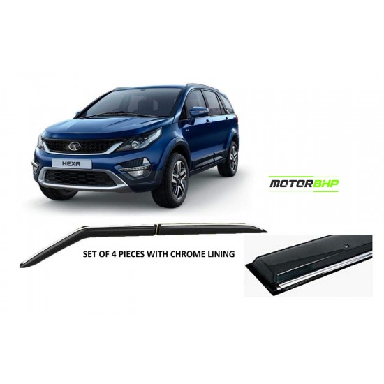 Tata Hexa Rain Door Visor With Chrome Line (2017 Onwards)