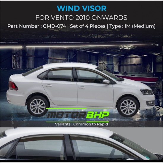 Volkswagen Vento  Rain Door Visor Without Chrome Line (2010-Onwards)