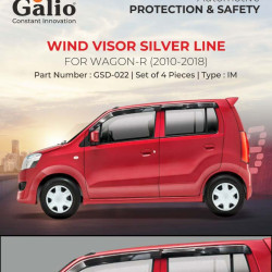 Galio Maruti Suzuki WagonR Rain Door Visor With Silver Line (2010-2018) Galio Maruti Suzuki WagonR Rain Door Visor With Silver Line (2010-2018)