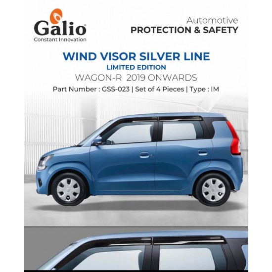 Galio Maruti Suzuki WagonR Rain Door Visor With Silver Line (2019-Onwards)