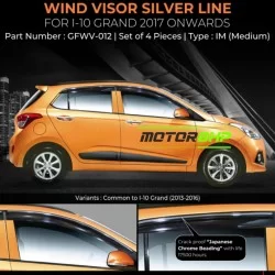 Hyundai i10 Grand Rain Door Visor With Chrome Line (2017-Onwards)