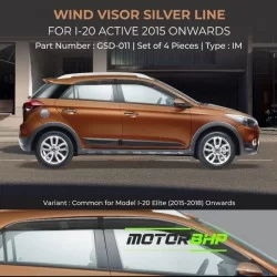 Hyundai i20 Active (2015 Onwards) Rain Door Visor With silver Line
