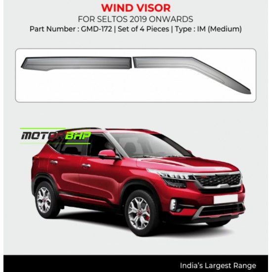 Kia Seltos Rain Door Visor Without Chrome Line (2019 Onwards)