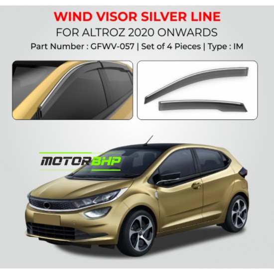 Tata Altroz Rain Door Visor With Chrome Line (2020 Onwards)