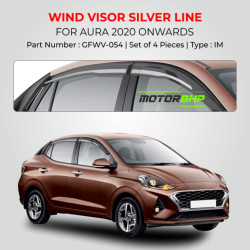 Hyundai Aura Rain Door Visor With Chrome Line Hyundai Aura Rain Door Visor With Chrome Line