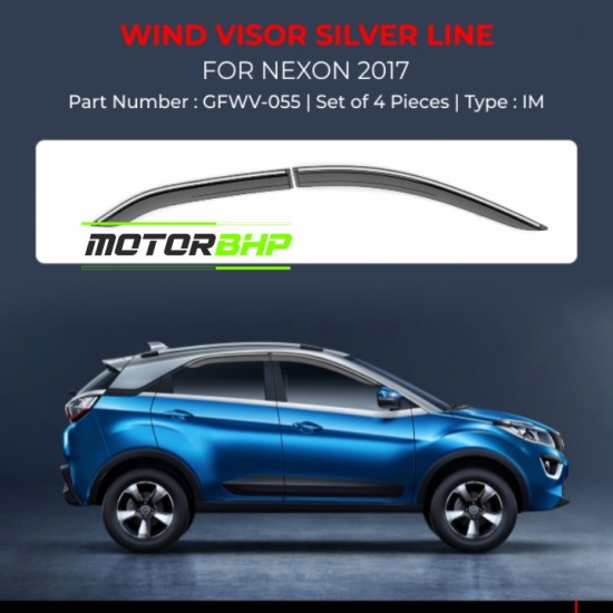 Tata Nexon Rain Door Visor With Chrome Line (2017 Onwards)