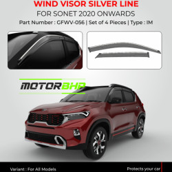Kia Sonet Rain Door Visor With Chrome Line (2020 Onwards) Kia Sonet Rain Door Visor With Chrome Line (2020 Onwards)