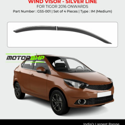 Tata Tigor Rain Door Visor With Chrome Line (2016 Onwards) Tata Tigor Rain Door Visor With Chrome Line (2016 Onwards)