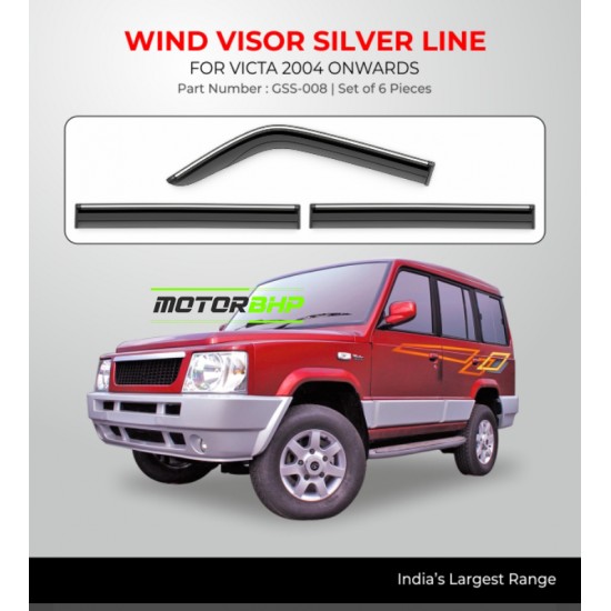 Tata Victa Rain Door Visor With Chrome Line (2004 Onwards)