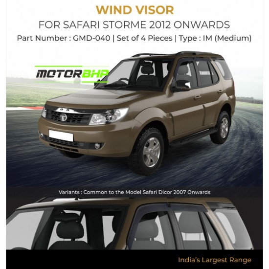 Tata Safari Storme Rain Door Visor Without Chrome Line (2012 Onwards)