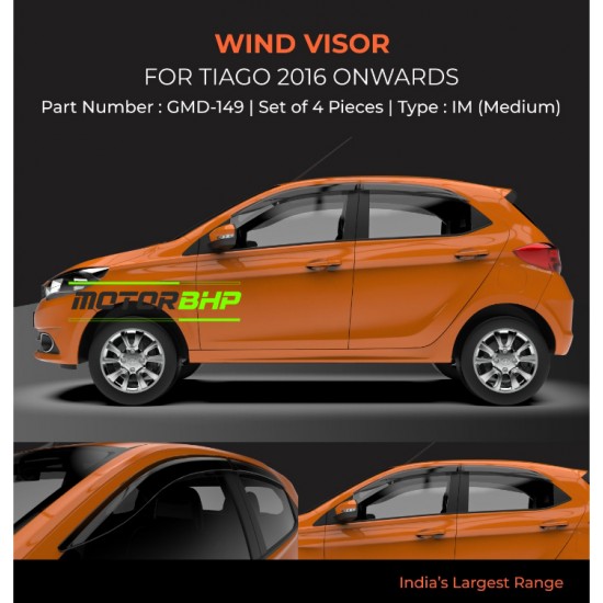 Tata Tiago Rain Door Visor Without Chrome Line (2016 Onwards)