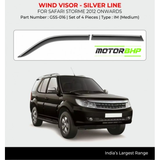 Tata Safari Storme Rain Door Visor With Silver Line (2012 Onwards)