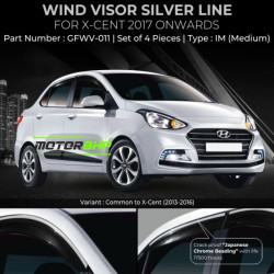 Hyundai Xcent Rain Door Visor With Chrome Line (2017 Onwards) Hyundai Xcent Rain Door Visor With Chrome Line (2017 Onwards)