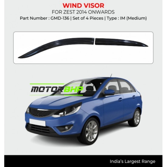 Tata Zest Rain Door Visor Without Chrome Line (2014 Onwards)