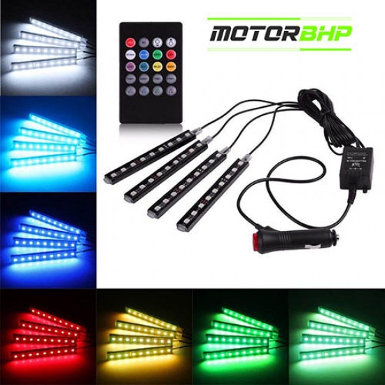 Universal Car 12 LED Atmosphere Light RGB Multi Color