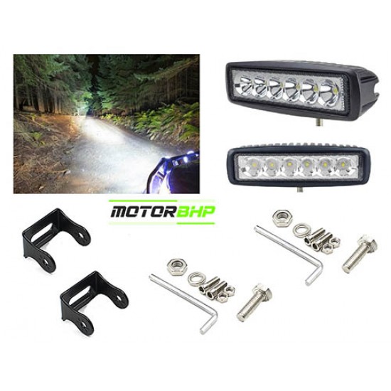 Universal Car 6 LED White Fog AUX Light 