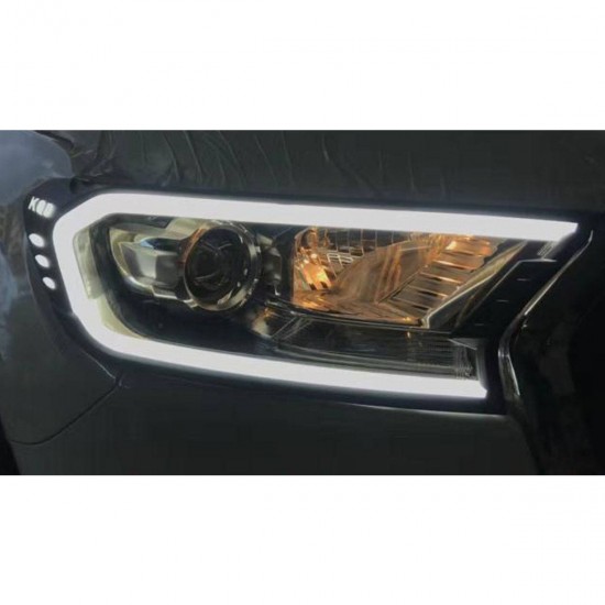 Ford New Endeavour Headlight Cover With LED DRL Light (2016-21)