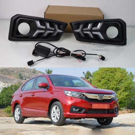 Honda Amaze New 2018 Front LED DRL Light With Matrix Turn Signal