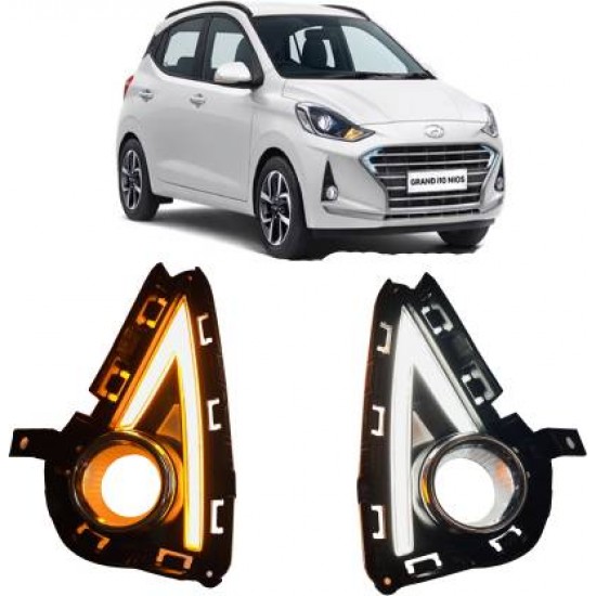 Hyundai Grand i10 Nios Front LED DRL Lights With Fog Light