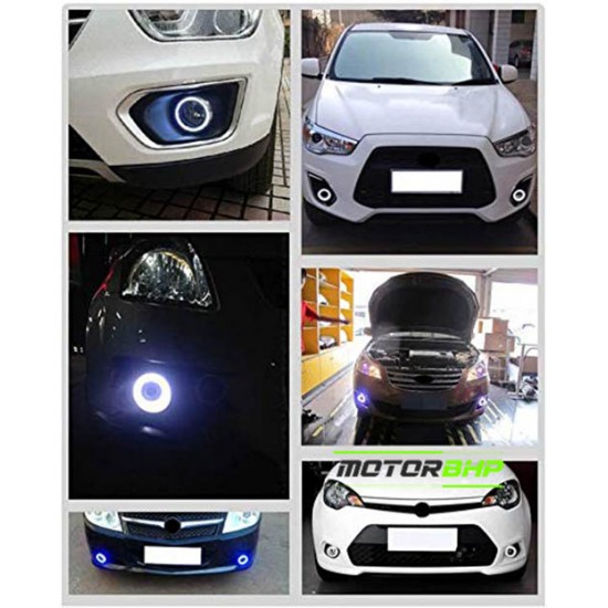 Universal Car Fog Light Angel Eye LED DRL Projector Light