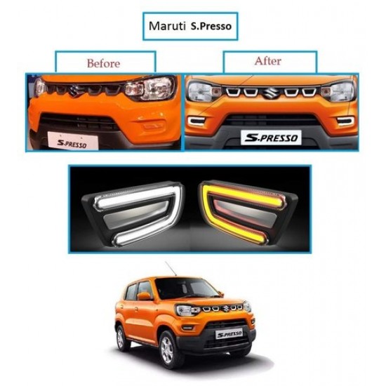  Maruti Suzuki SPresso Front LED DRL Light with Matrix Turn Signal 