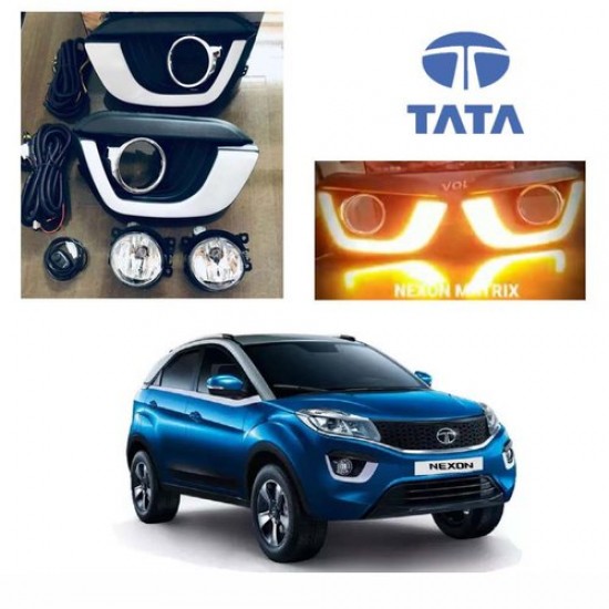 Tata Nexon Front LED DRL with Matrix Turn Indicator & Fog Light