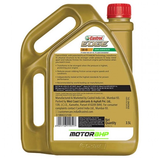 Castrol Edge Full Synthetic Engine Oil (3.5L)