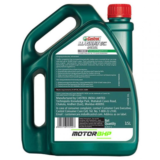 Castrol Magnatec 15W-40 Part Synthetic Engine Oil for Diesel Cars (3.5 L) 