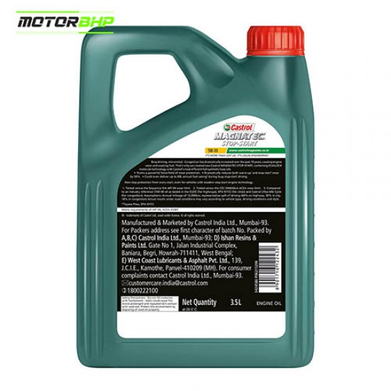 Castrol Magnatec Stop-Start Full Synthetic Engine Oil for Petrol, Diesel and CNG Cars (3.5L) 