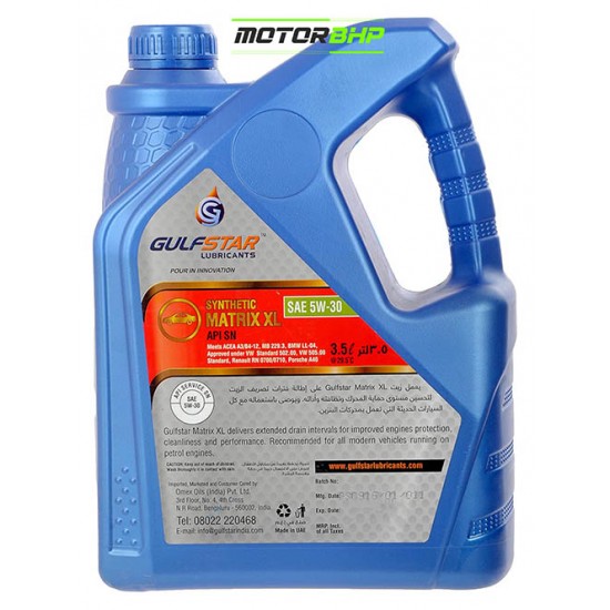 Gulfstar 5W-30 Semi Synthetic Petrol Engine Oil for Cars (3.5 L)