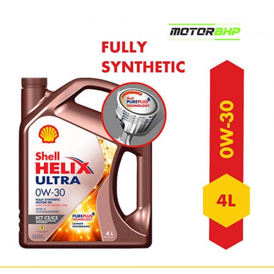 Shell Helix Ultra Fully Synthetic Engine Oil for Petrol, Diesel & hybrid Cars (4 L)