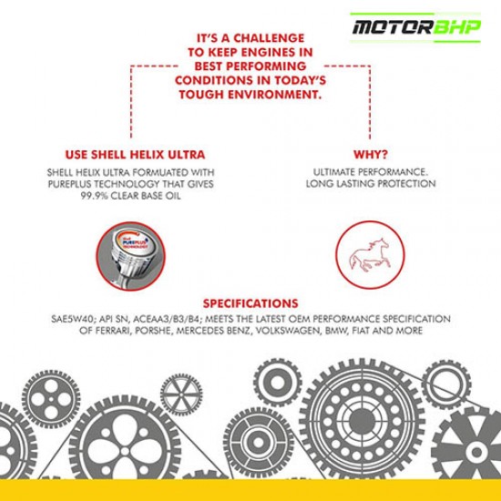 Shell Helix Ultra Fully Synthetic Engine Oil for Petrol, Diesel & hybrid Cars (4 L)