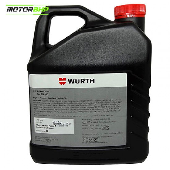 Wuerth 5W-40 HC Synthetic Engine Oil (4 L) Wuerth 5W-40 HC Synthetic Engine Oil (4 L)