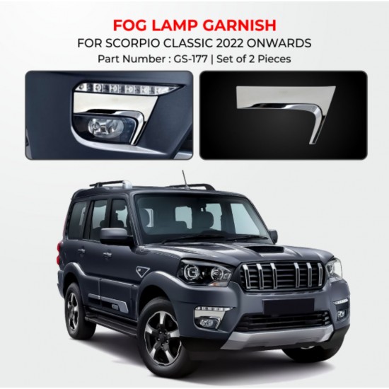 Mahindra Scorpio Classic Fog Lamp Chrome Garnish (2022-Onwards)