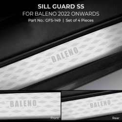 Maruti Suzuki Baleno Stainless Steel Sill Guard Foot Step (2022-Onwards) Maruti Suzuki Baleno Stainless Steel Sill Guard Foot Step (2022-Onwards)