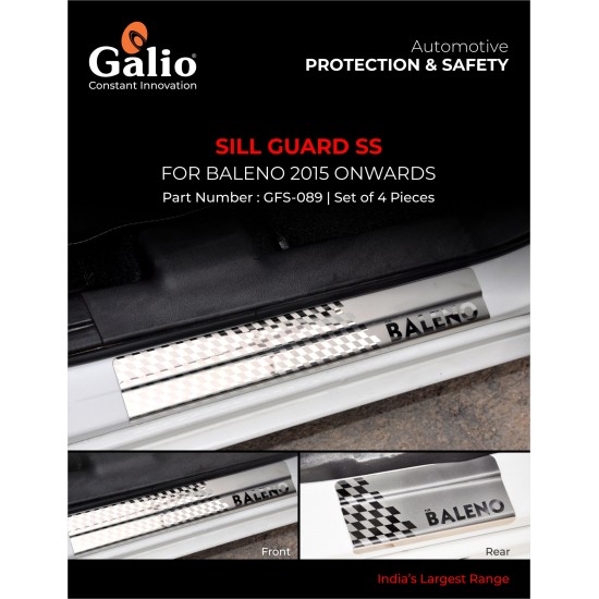 Galio Maruti Suzuki Baleno Stainless Steel Sill Gaurd Foot Step (2015-Onwards)