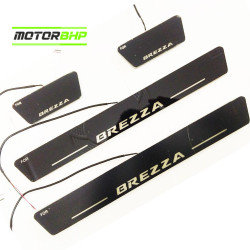 Maruti Suzuki Brezza LED Door Foot Step Sill Plate Mirror Finish Black Glossy Maruti Suzuki Brezza LED Door Foot Step Sill Plate Mirror Finish Black Glossy