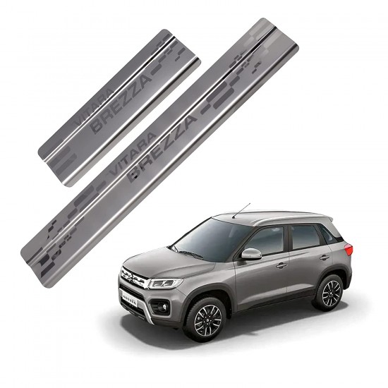 Galio Maruti Suzuki Brezza Footsteps Sill Guard Stainless Steel Scuff Plate (2016-Onwards)