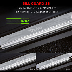 Maruti Suzuki Dzire Stainless Steel Sill Guard Foot Step (2017-Onwards) Maruti Suzuki Dzire Stainless Steel Sill Guard Foot Step (2017-Onwards)