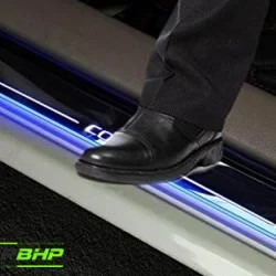  Honda City LED Door Foot Step Sill Plate Mirror Finish Black Glossy