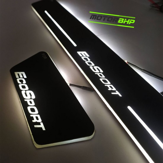  Ford EcoSport LED Door Foot Step Sill Plate Mirror Finish Black Glossy