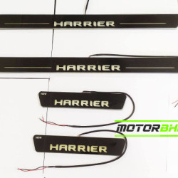 Tata Harrier LED Door Foot Step Sill Plate Mirror Finish Black Glossy Tata Harrier LED Door Foot Step Sill Plate Mirror Finish Black Glossy