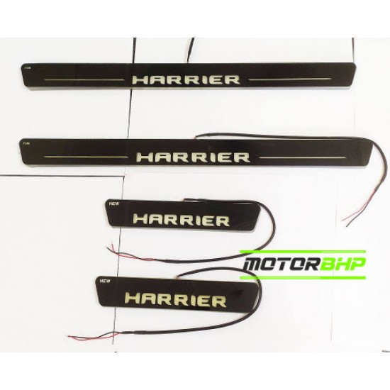 Tata Harrier LED Door Foot Step Sill Plate Mirror Finish Black Glossy