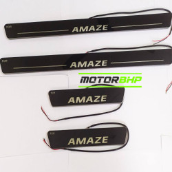 Honda Amaze LED Door Foot Step Sill Plate Mirror Finish Black Glossy  Honda Amaze LED Door Foot Step Sill Plate Mirror Finish Black Glossy