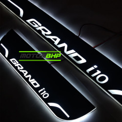 Hyundai Grand I10 LED Door Foot Step Sill Plate Mirror Finish Black Glossy Hyundai Grand I10 LED Door Foot Step Sill Plate Mirror Finish Black Glossy