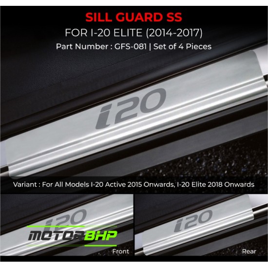 Hyundai i20 Elite Stainless Steel Sill Guard Foot Step (2014-2017)