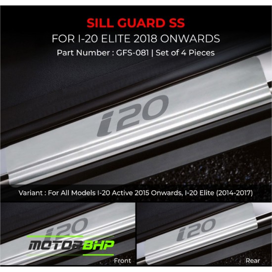 Hyundai i20 Elite Stainless Steel Sill Guard Foot Step (2018-Onwards)