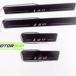 Hyundai I20 LED Door Foot Step Sill Plate Mirror Finish Black Glossy Hyundai I20 LED Door Foot Step Sill Plate Mirror Finish Black Glossy
