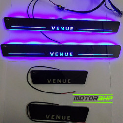 Hyundai Venue LED Door Foot Step Sill Plate Mirror Finish Black Glossy  Hyundai Venue LED Door Foot Step Sill Plate Mirror Finish Black Glossy